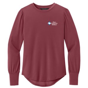 Women's Stretch Jersey Long Sleeve Blouson Top-MM1019