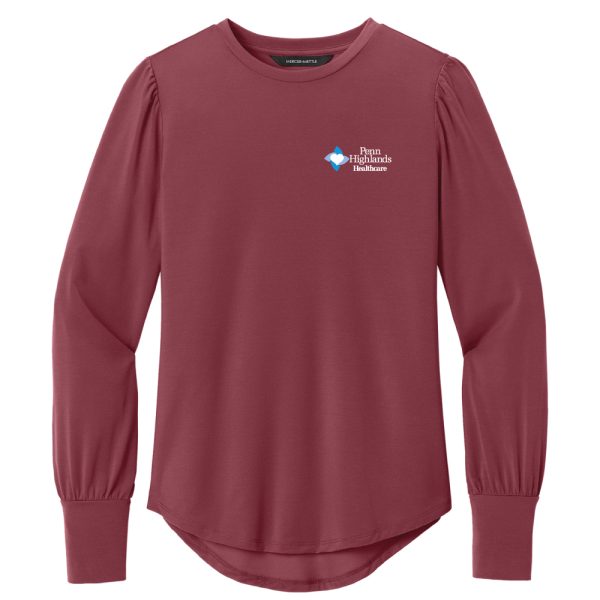 Women's Stretch Jersey Long Sleeve Blouson Top-MM1019